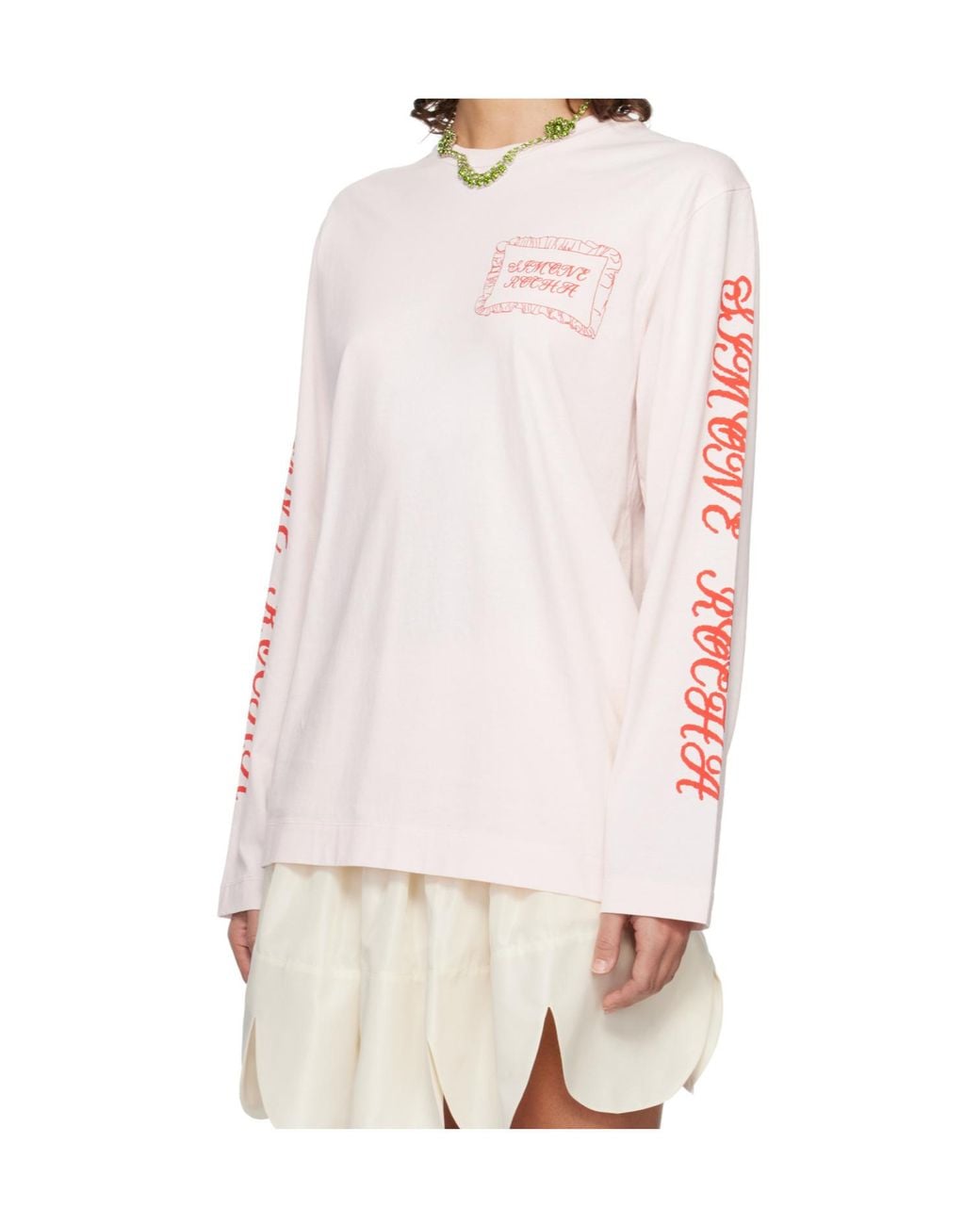 Simone Rocha Pink Printed Long-Sleeved T-Shirt