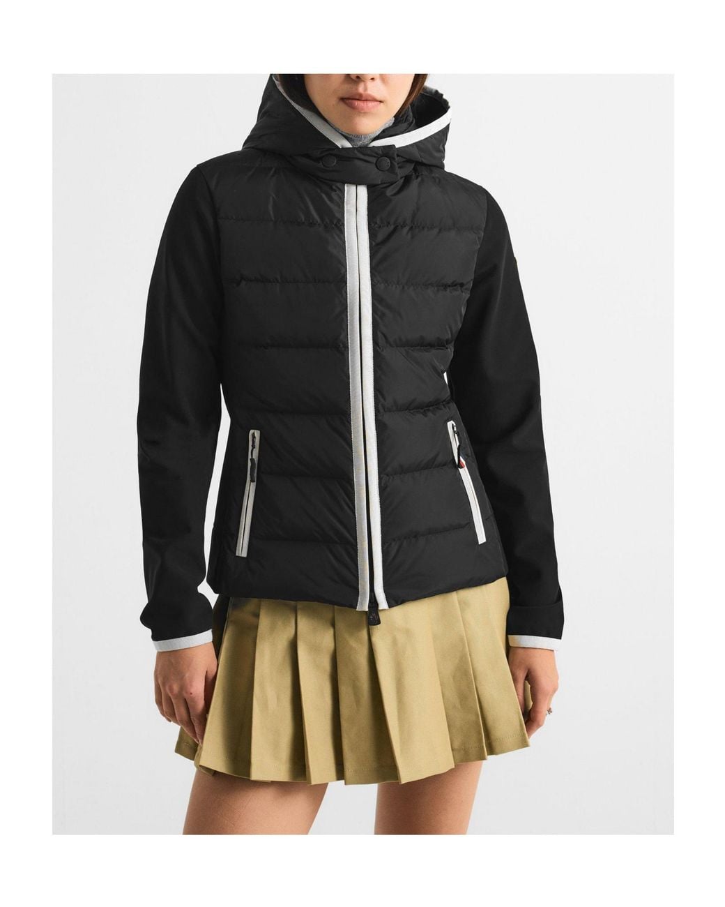 Moncler Black Hybrid Hooded Puffer Jacket