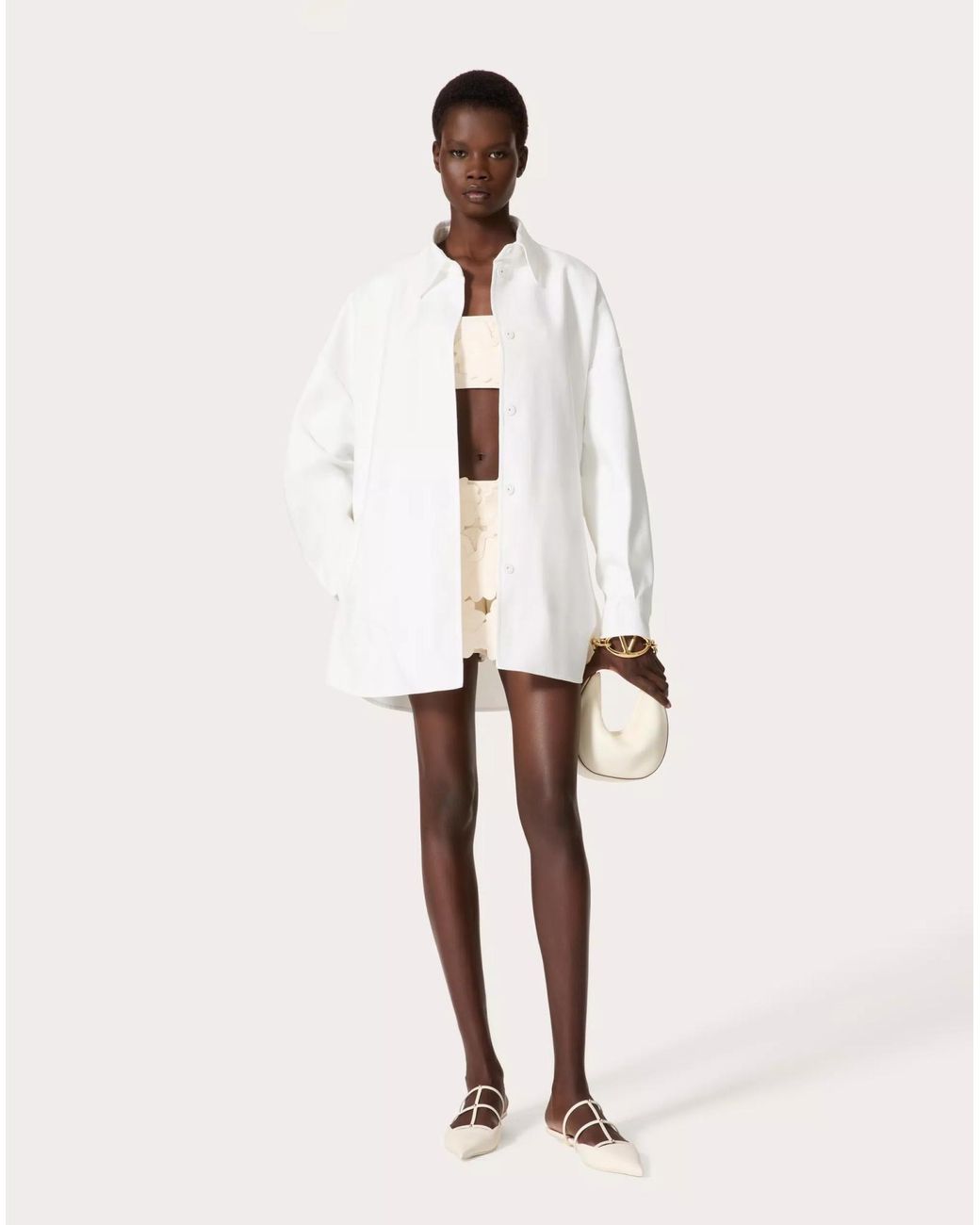 Valentino White Buttoned Long-Sleeved Shirt