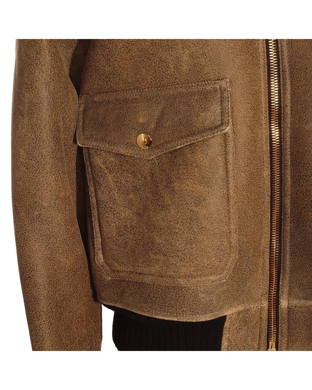 Céline Brown Long-Sleeved Leather Jacket
