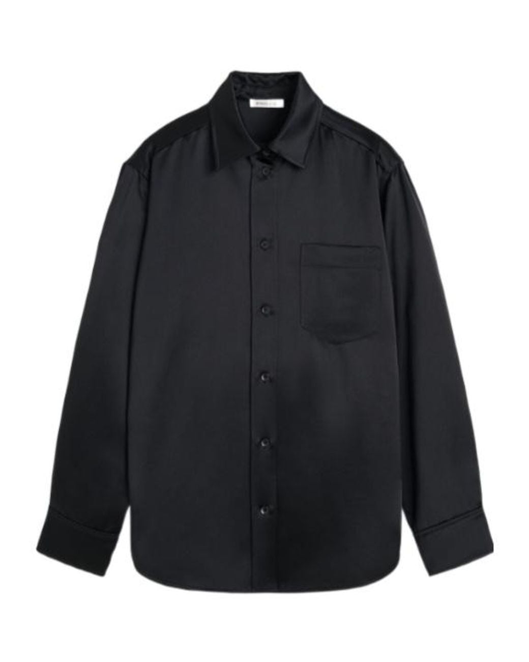 By Malene Birger Blue Satin Patch-Pocket Shirt