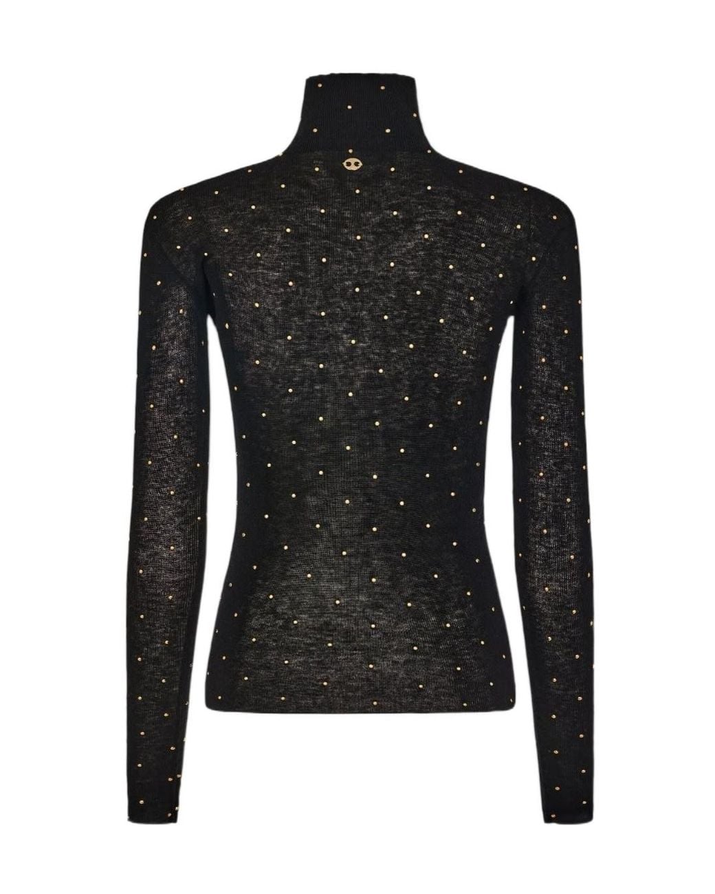 Rabanne Black Roll-Neck Top
