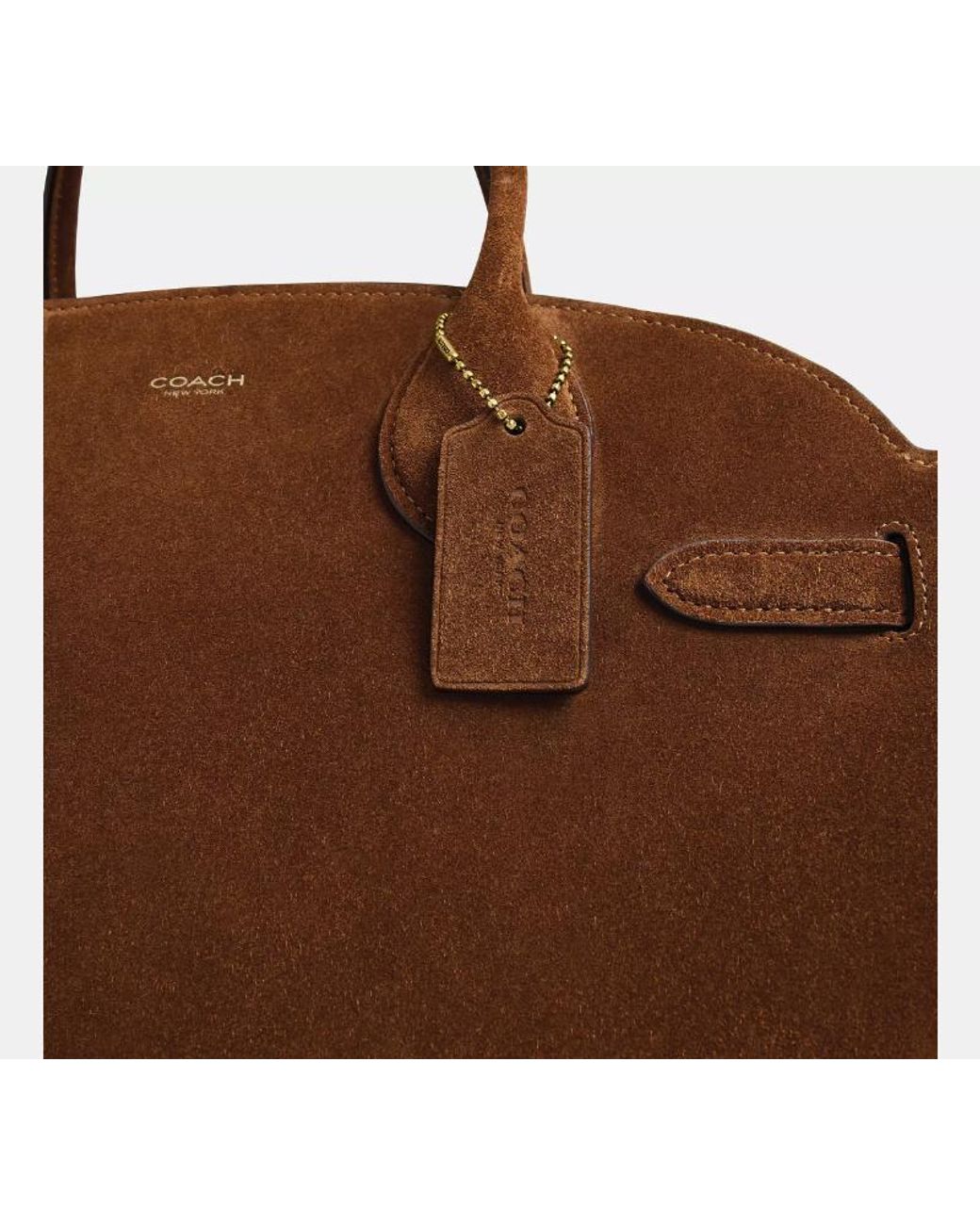 COACH Brown Empire Carryall 40 Soft Clutch Bag