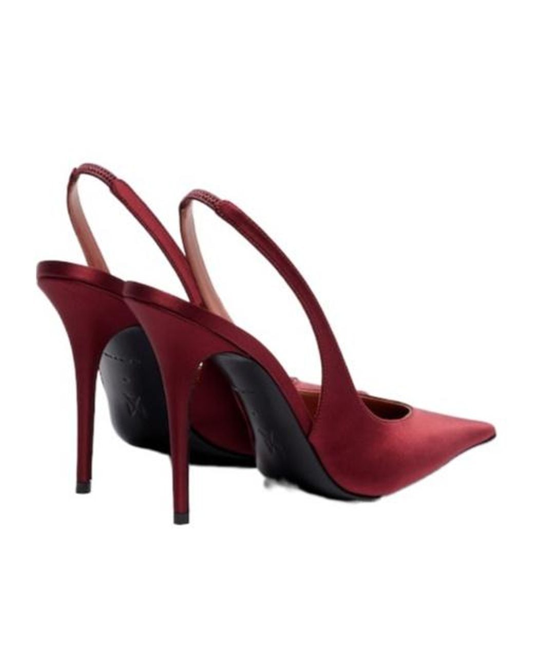 AMINA MUADDI Red Shiny Satin High Heels