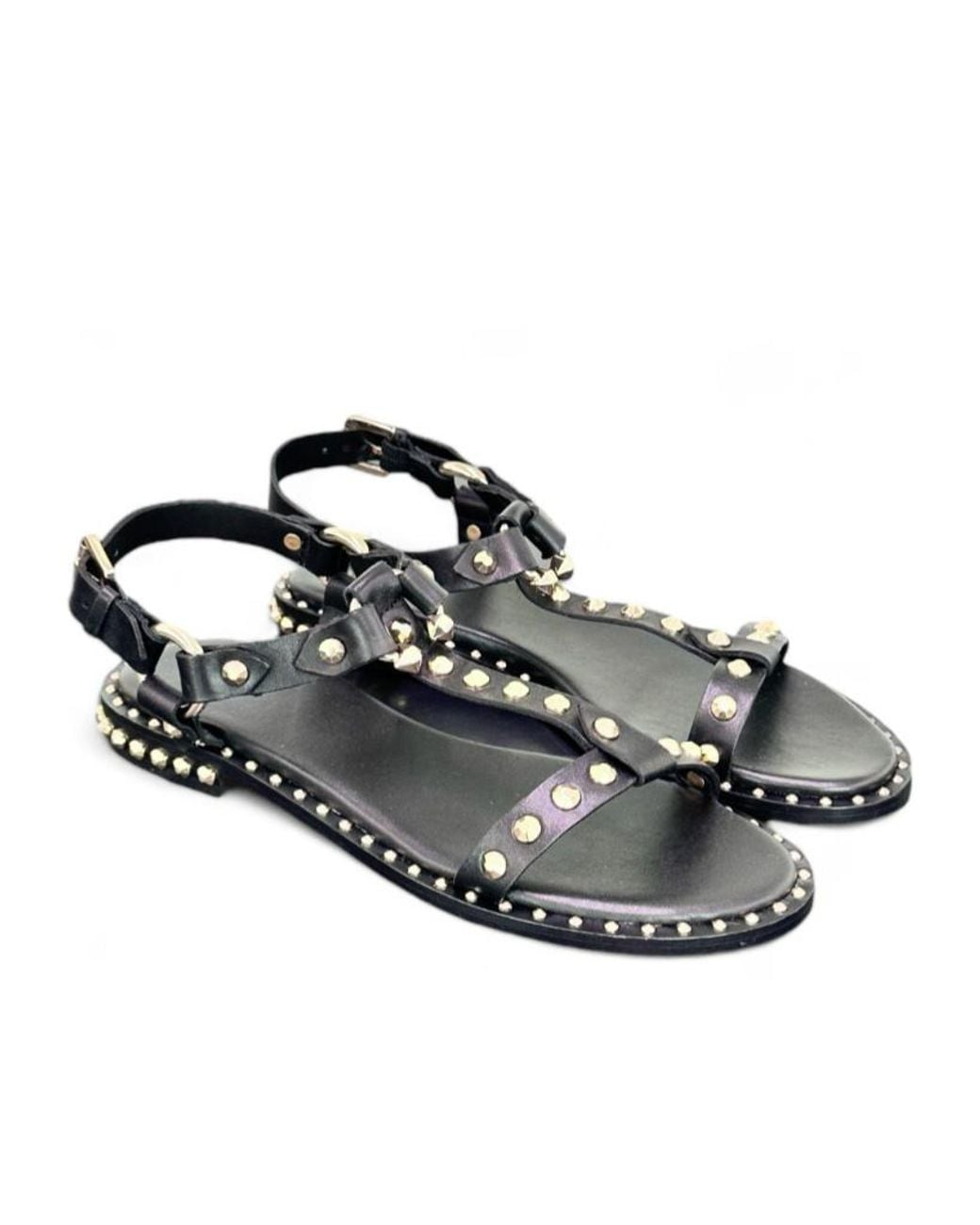 Ash Multicolor Open Toe Flat Sandals