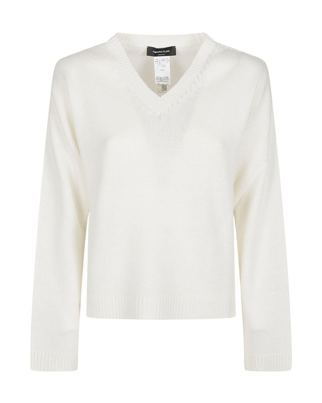 Fabiana Filippi White V Neck Sweater