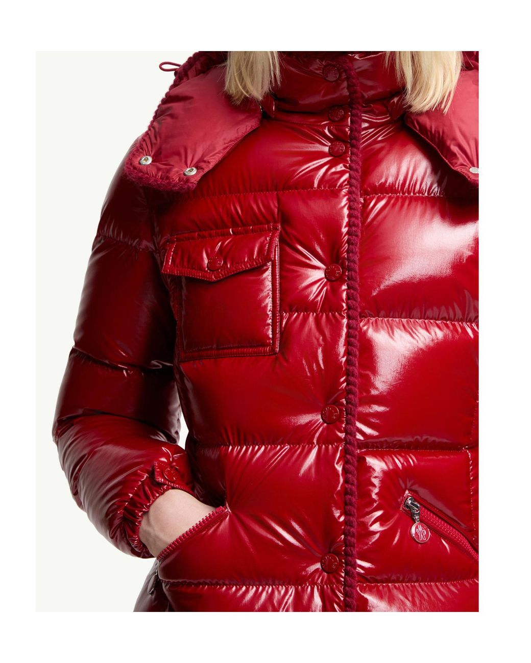 Moncler Red Hooded Padded Jacket
