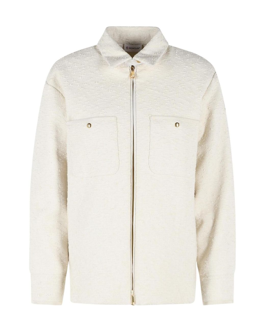Moncler Natural Zip-Up Padded Shirt Jacket