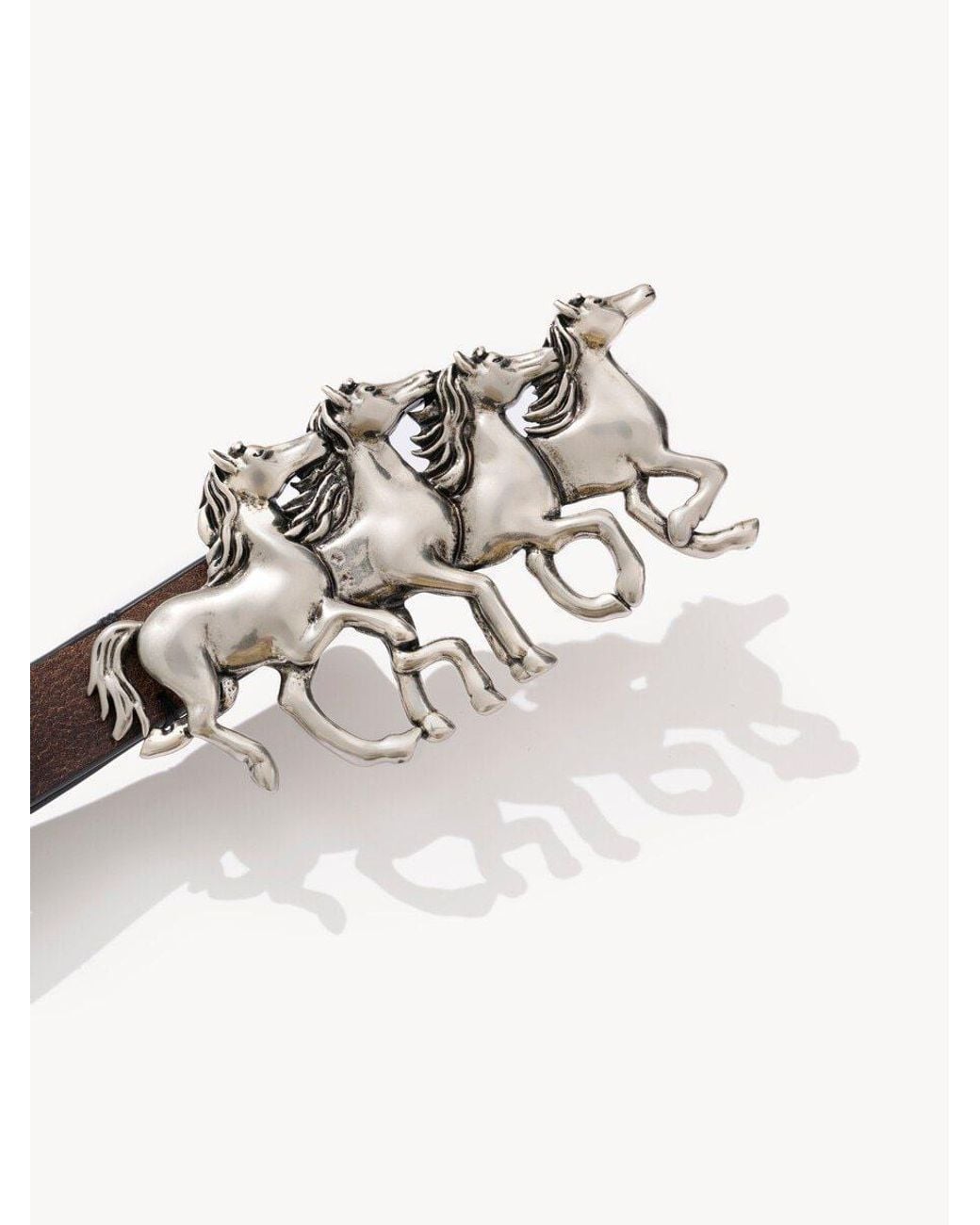 Chloé White Chloé Horse Motif Belt