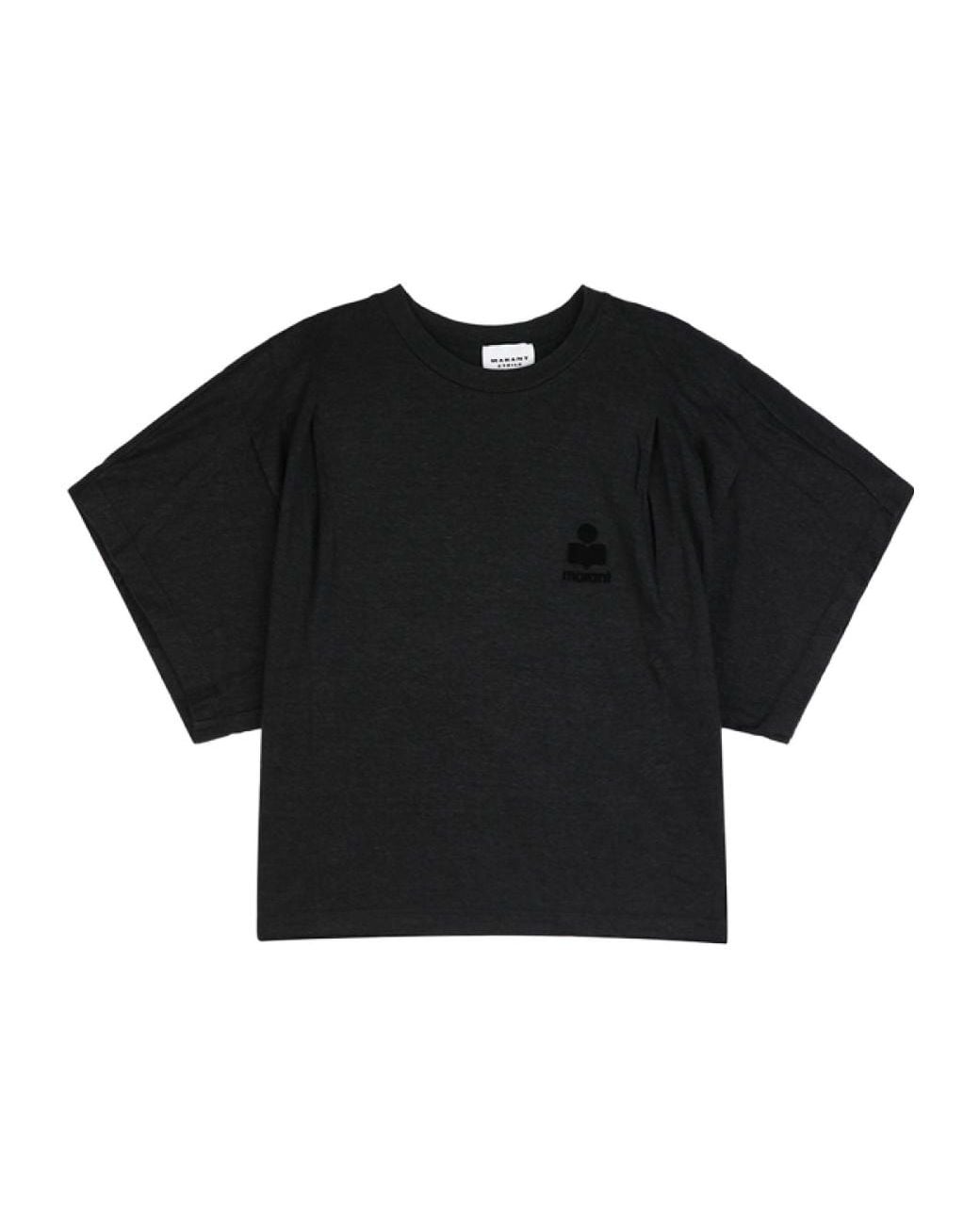 Isabel Marant Black Isabel Marant Étoile Kyanzae Cropped T-Shirt
