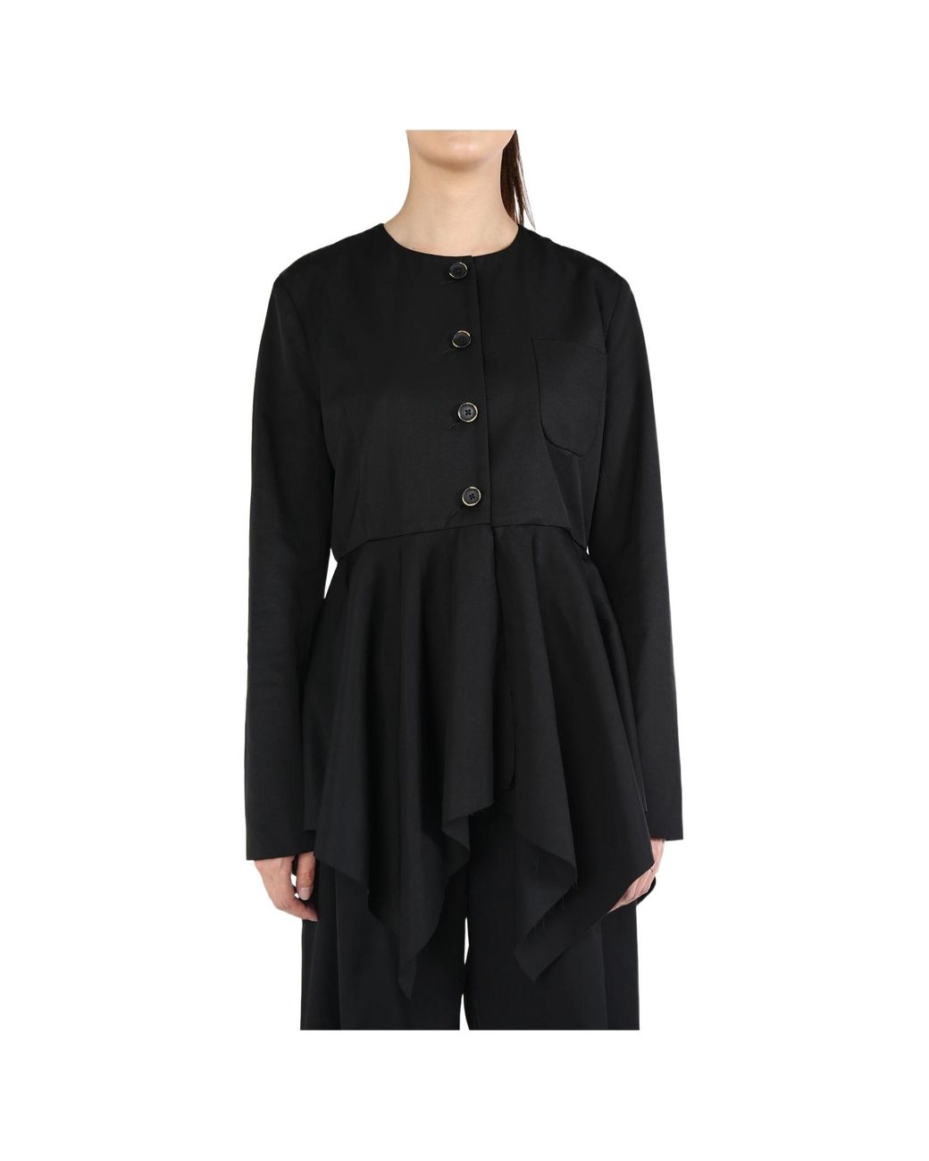 Uma Wang Black Long-Sleeved Casual Jacket
