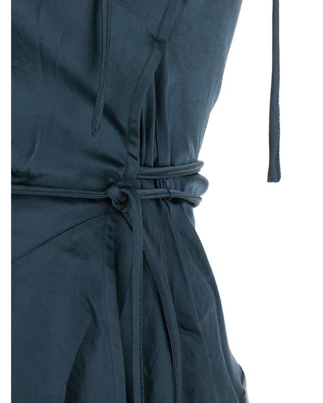 Acne Blue Satin Lace Dress