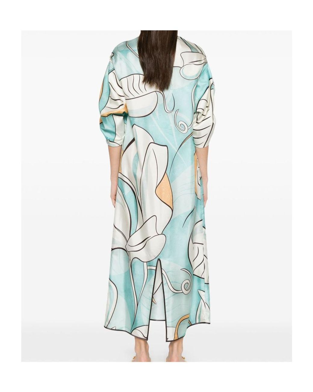 F.R.S For Restless Sleepers Blue Floral Midi Dress
