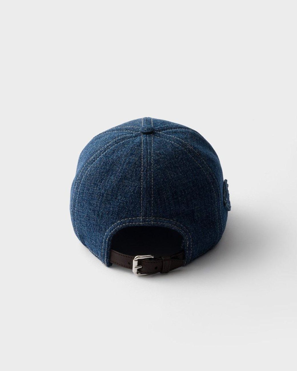 Prada Blue Logo Denim Baseball Hat for men