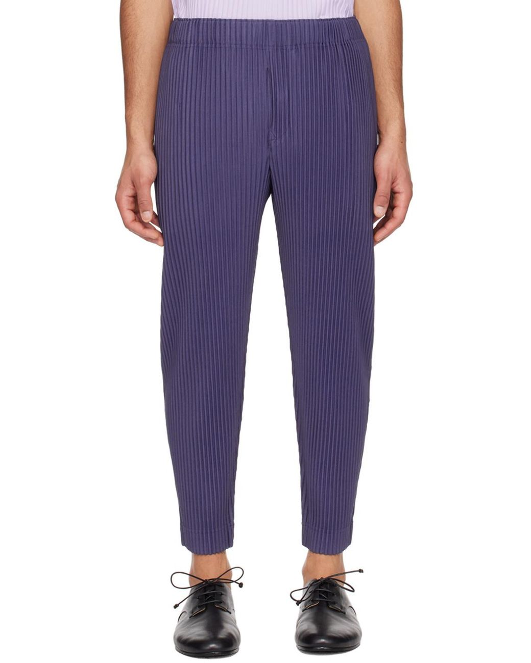 Homme Plissé Issey Miyake Blue Homme Plissé Issey Miyake Pleated Tapered Pants for men