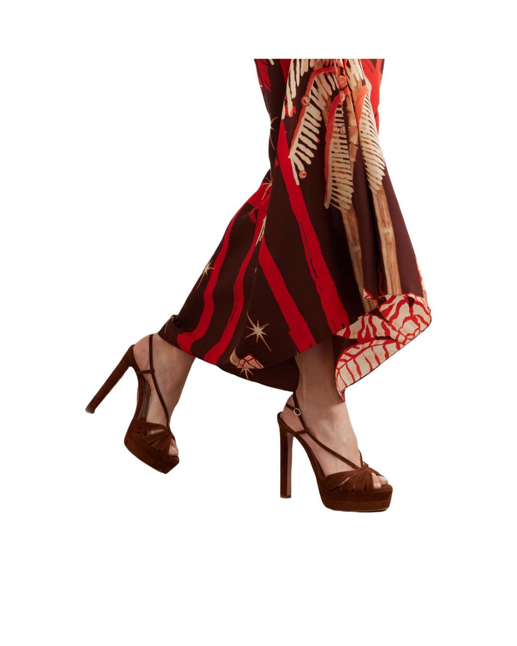 Aquazzura Brown Solid Color Suede Platform Sandals