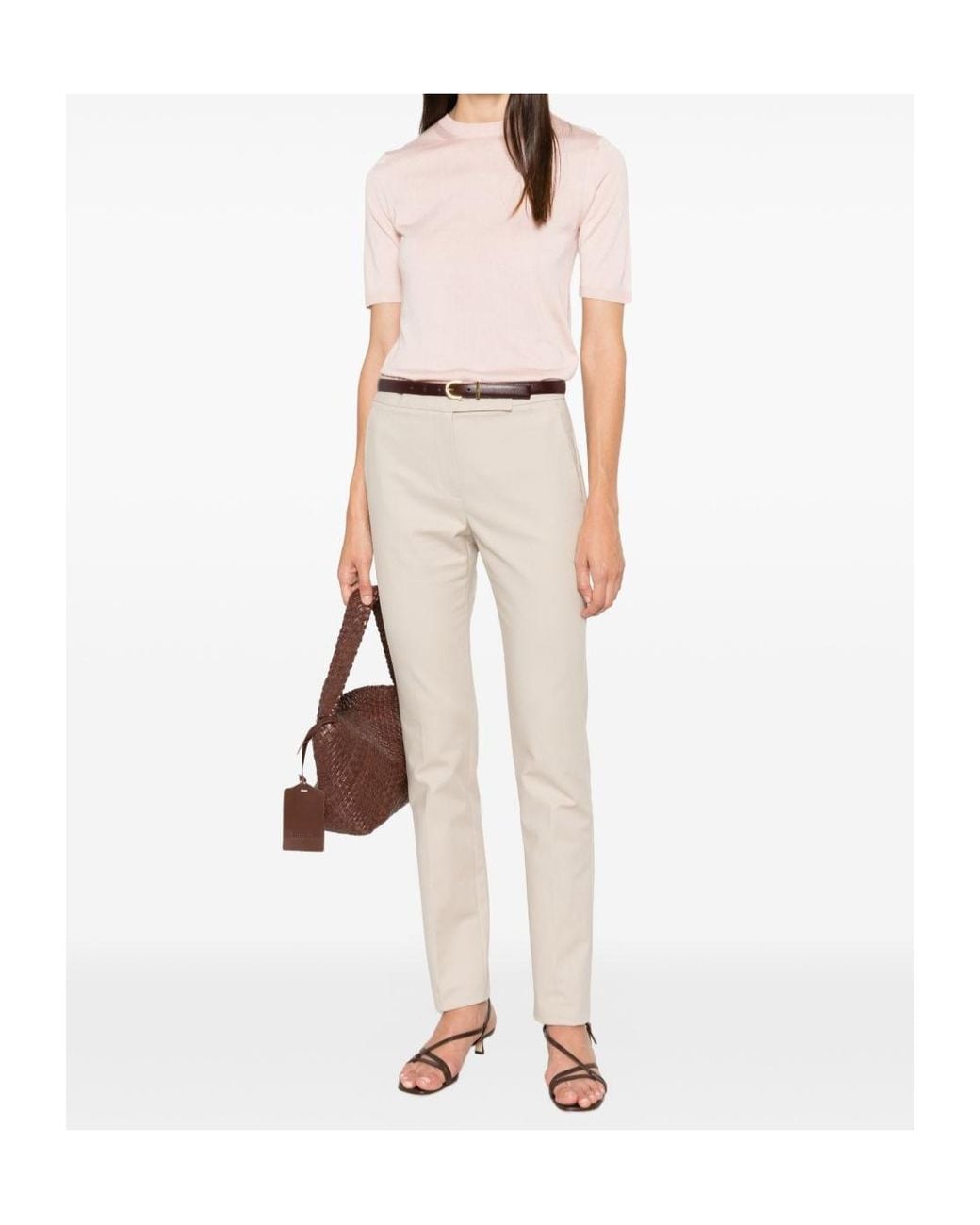 Max Mara Pink Short-Sleeved Knit Top