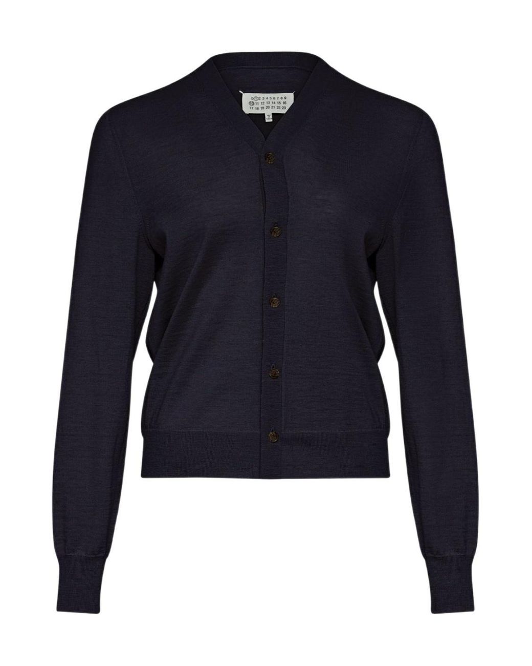 Maison Margiela Blue Button-Up V-Neck Cardigan