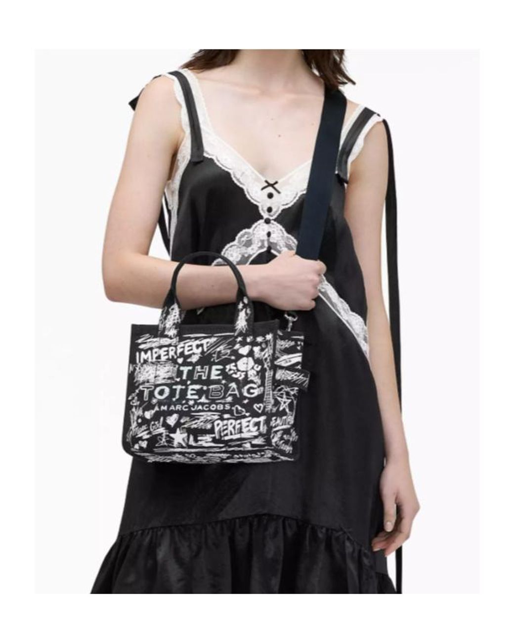 Marc Jacobs Black The Punk Scribble Small Tote Bag
