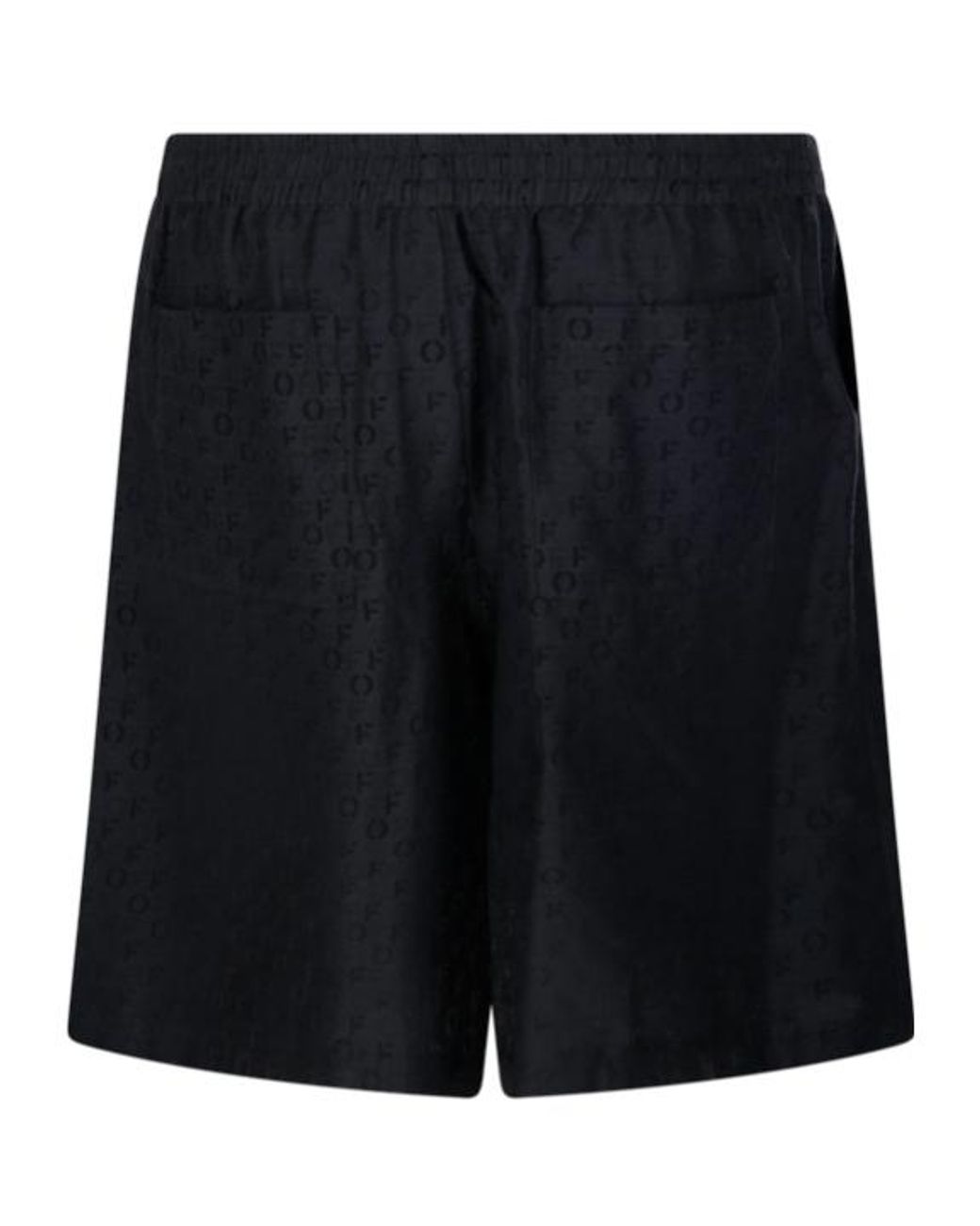 Off-White c/o Virgil Abloh Black All-Over Logo Patterned Bermuda Shorts for men