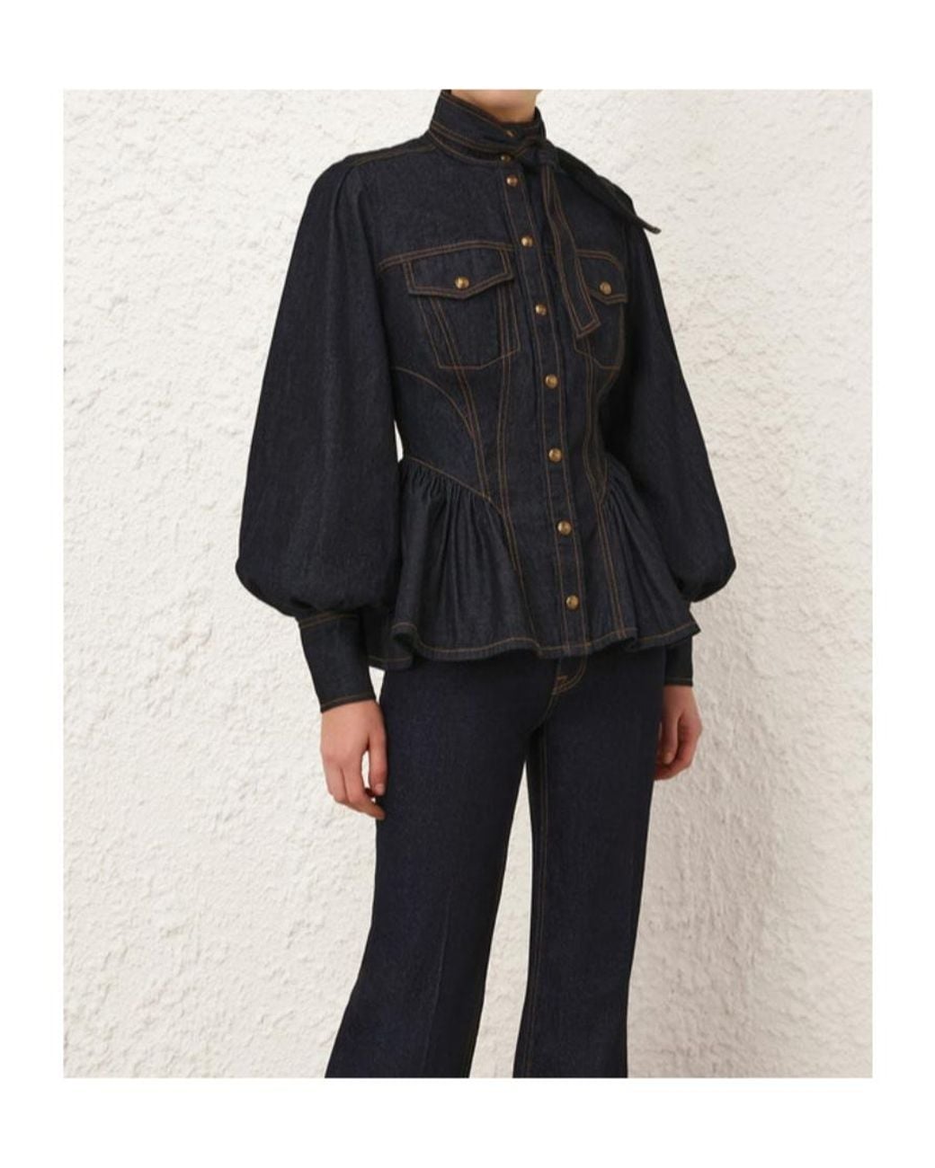 Zimmermann Black Denim Fitted Shirt