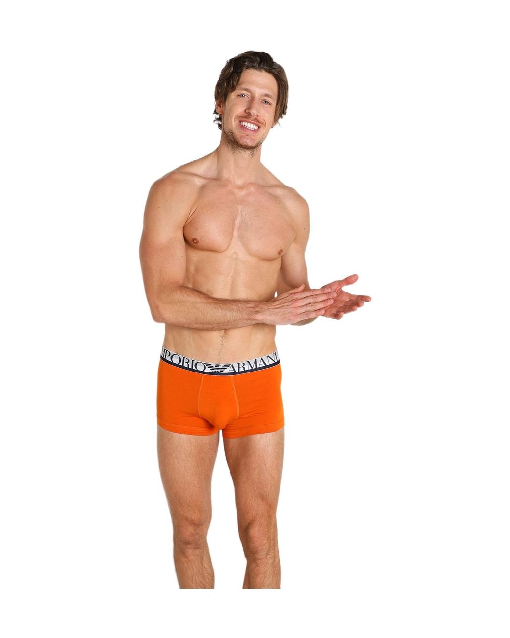 Emporio Armani Orange Elastic Waist Underwear for men