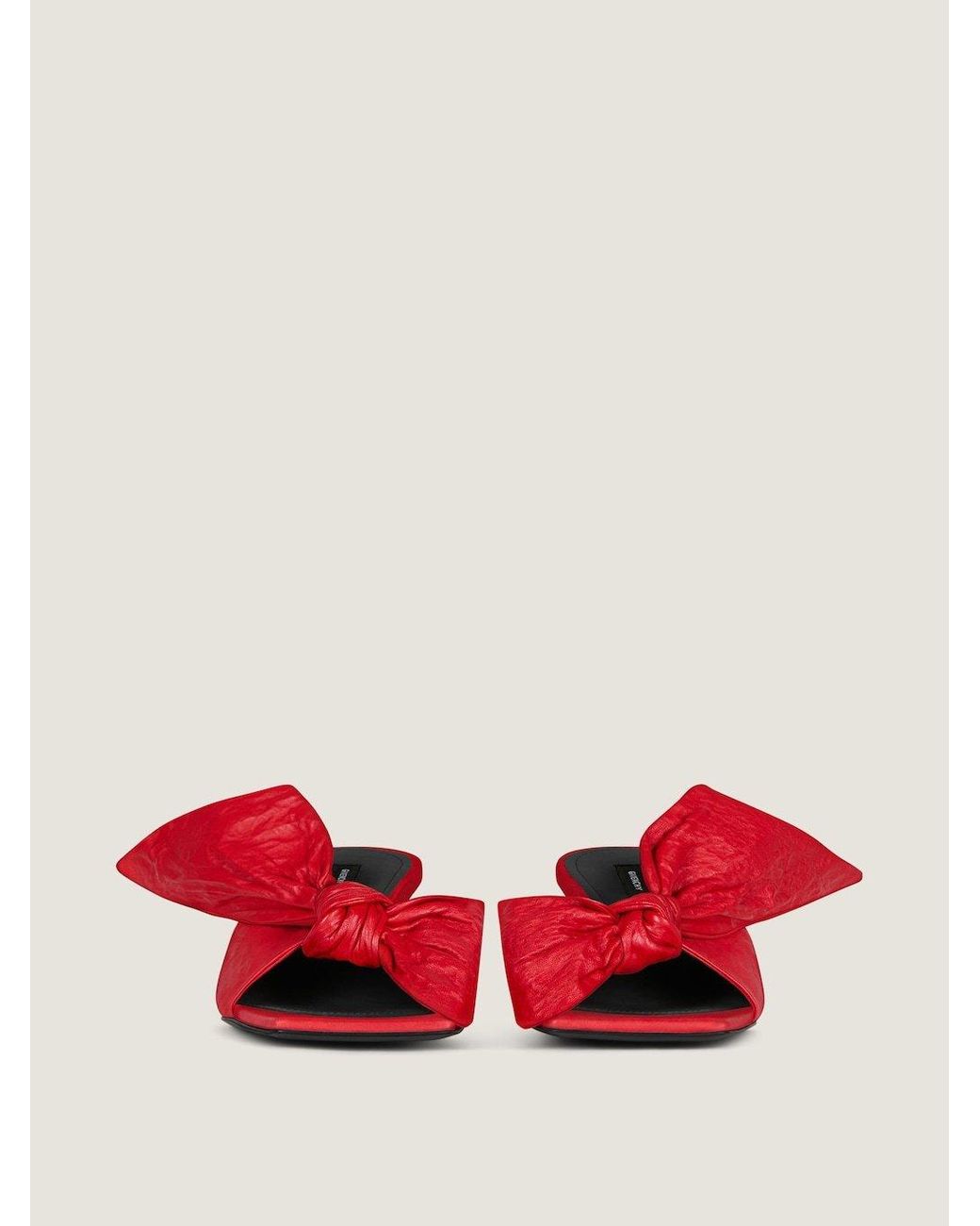 Givenchy Red Boudoir Bow Heeled Mules