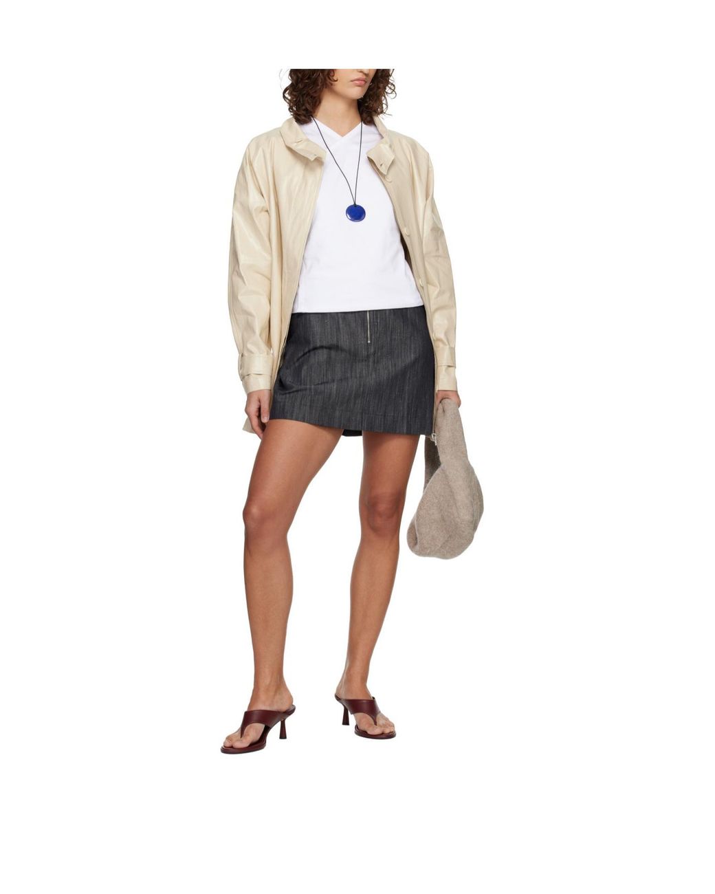 Paloma Wool Black Deuna Ii Zip Mini Skirt