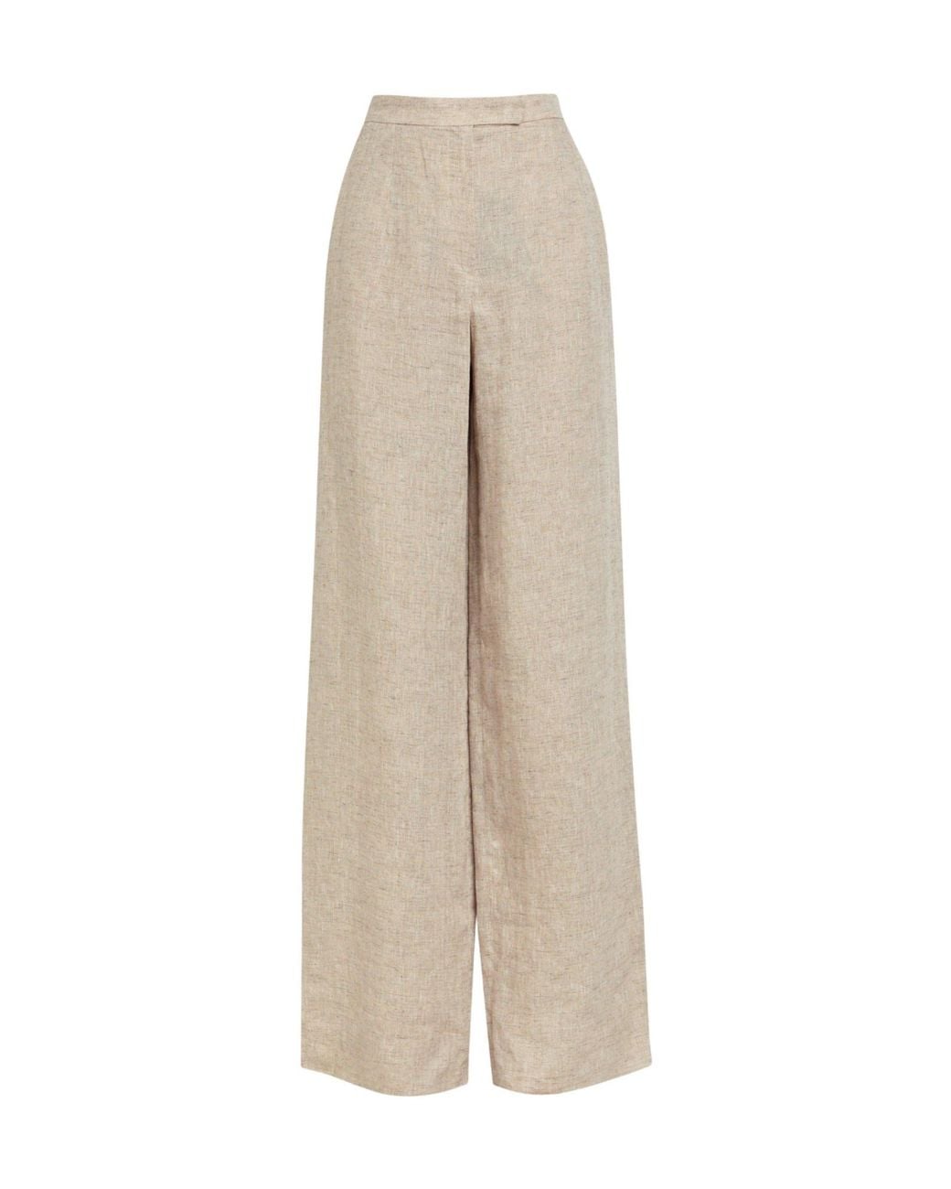 Emporio Armani Natural Linen-Blend Trousers
