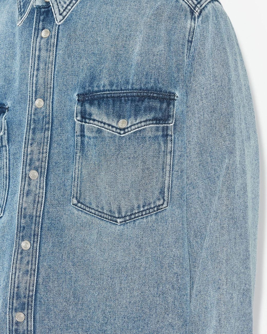 Isabel Marant Blue Long-Sleeved Button-Up Denim Shirt for men