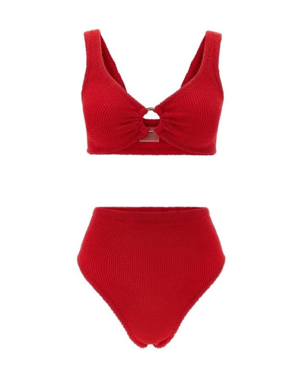 Hunza G Red Nadine Ring Bikini Set Beachwear