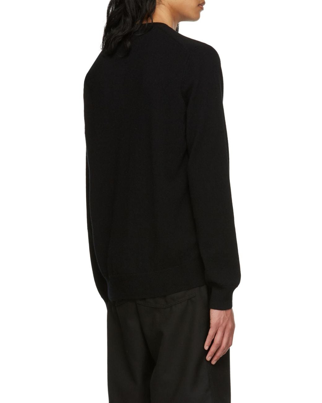 Comme des Garçons Black Crew-Neck Long-Sleeve Knitted Sweater for men