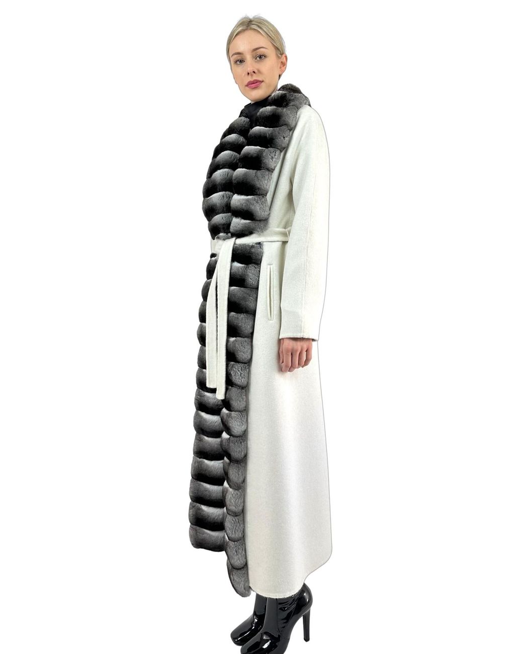 Liska White Lace-Up Coat