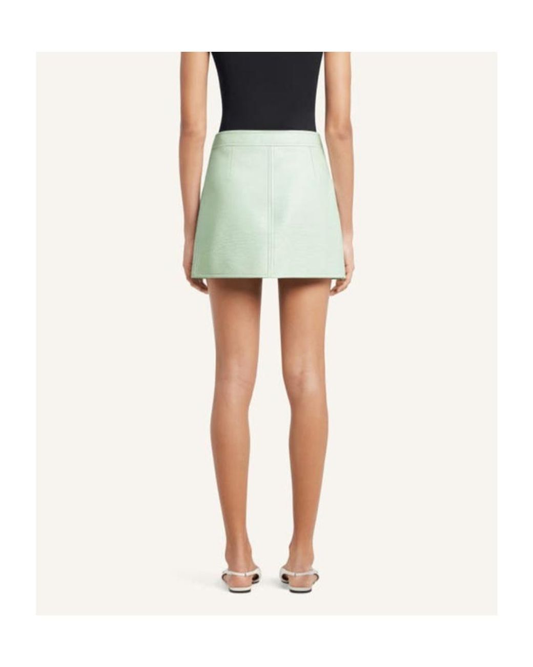 Courreges Green Courrèges Reedition Vinyl Mini Skirt