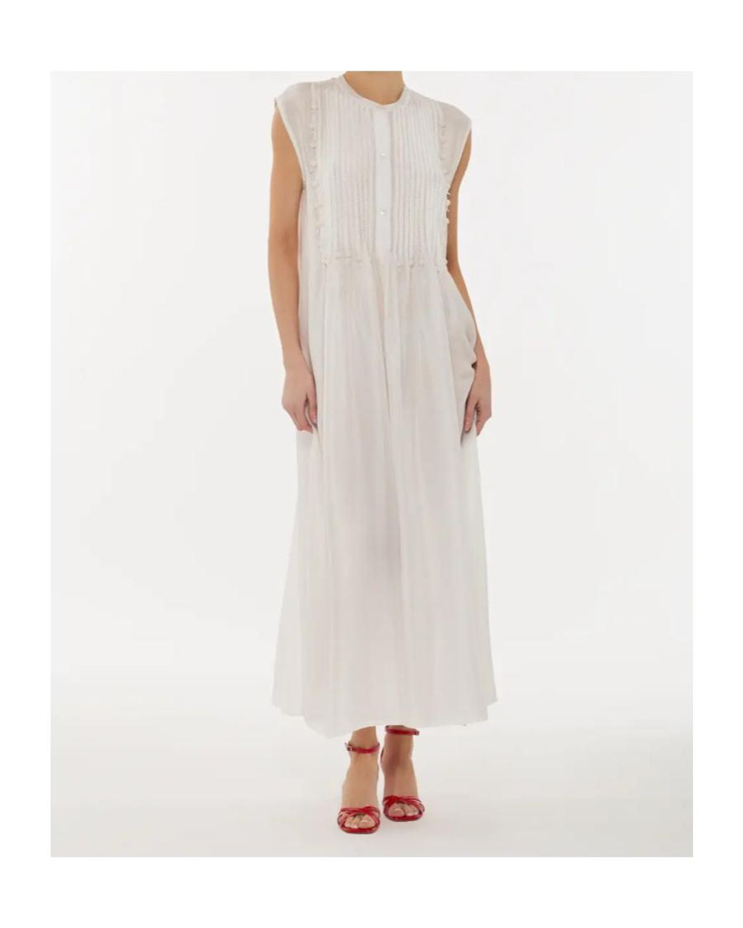 P.A.R.O.S.H. White Long Maxi Dress