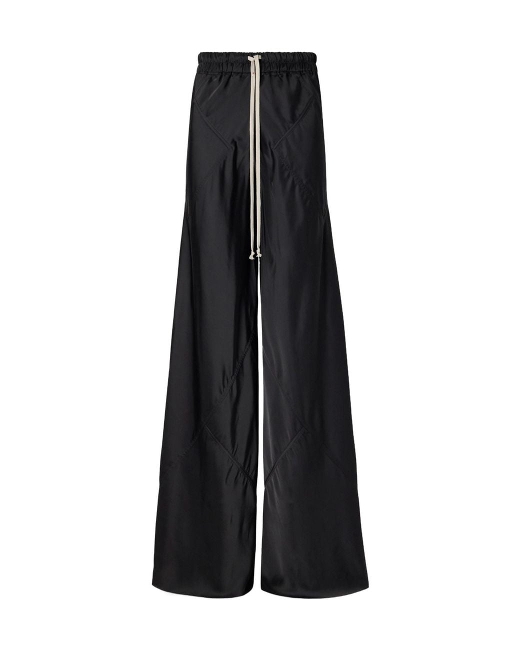 Rick Owens Black Drawstring Wide-Leg Trousers