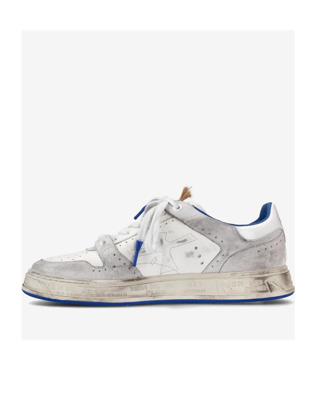 Premiata White Logo Sports Shoes
