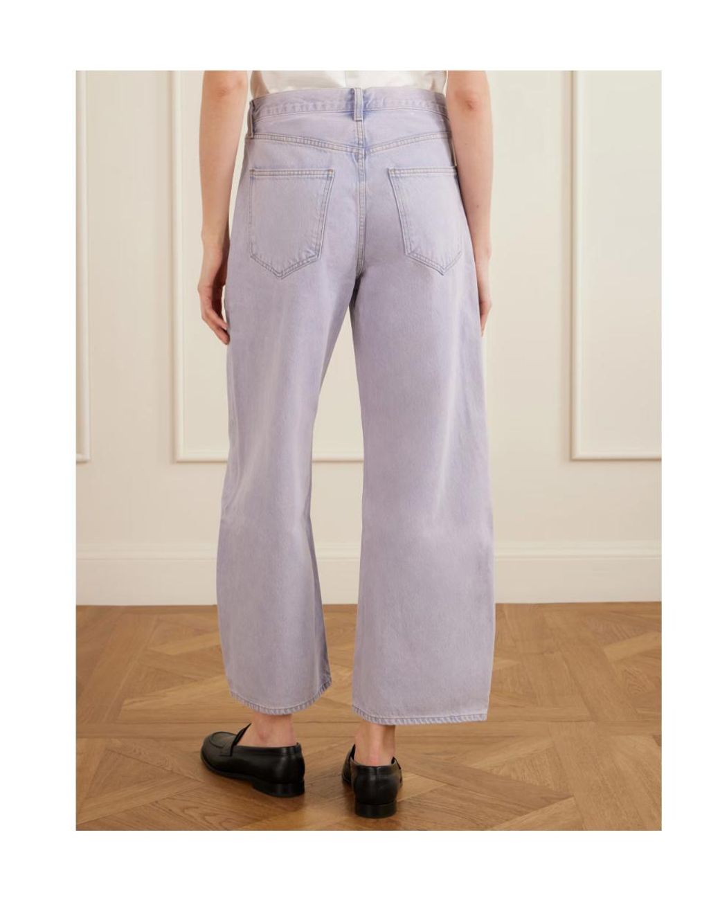 Agolde Purple High-Waisted Wide-Leg Jeans