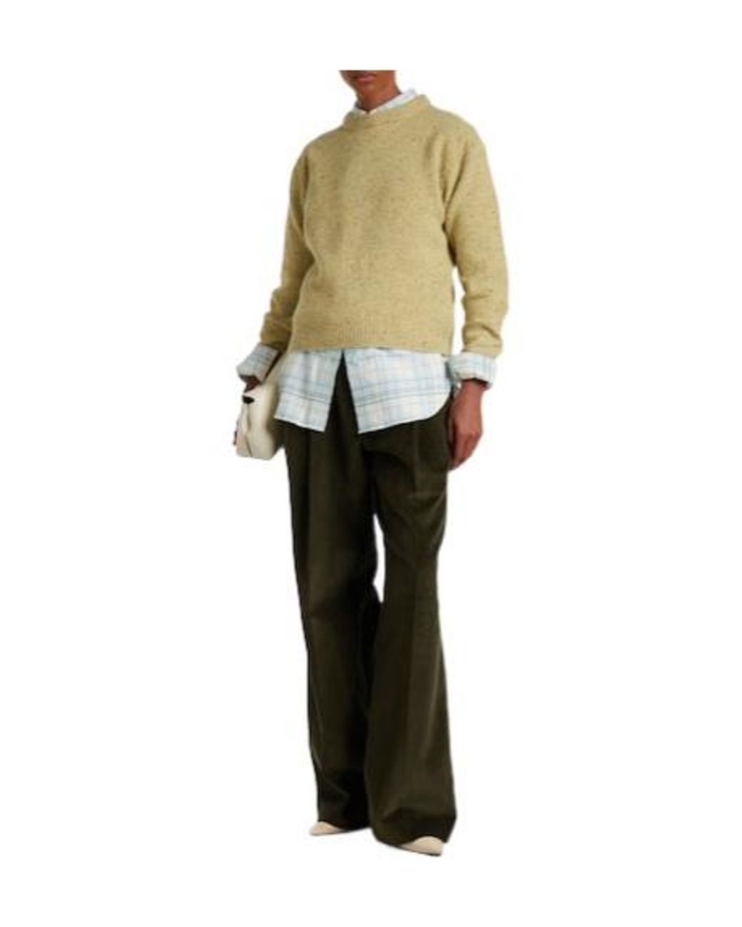 Rohe Gray Pleated Cotton Corduroy Wide-Leg Pants