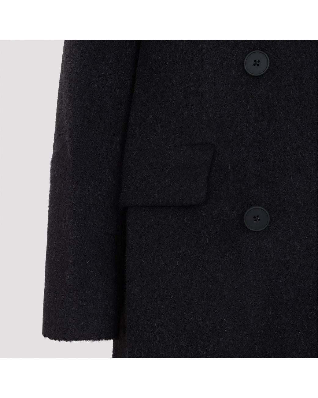Studio Nicholson Black Double-Breasted Coat