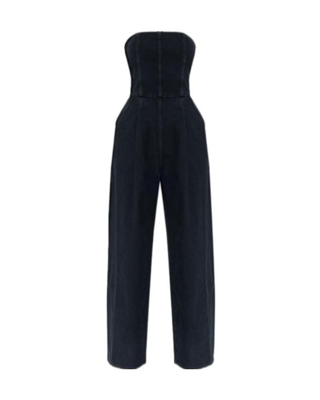 Agolde Blue Strapless Jumpsuit