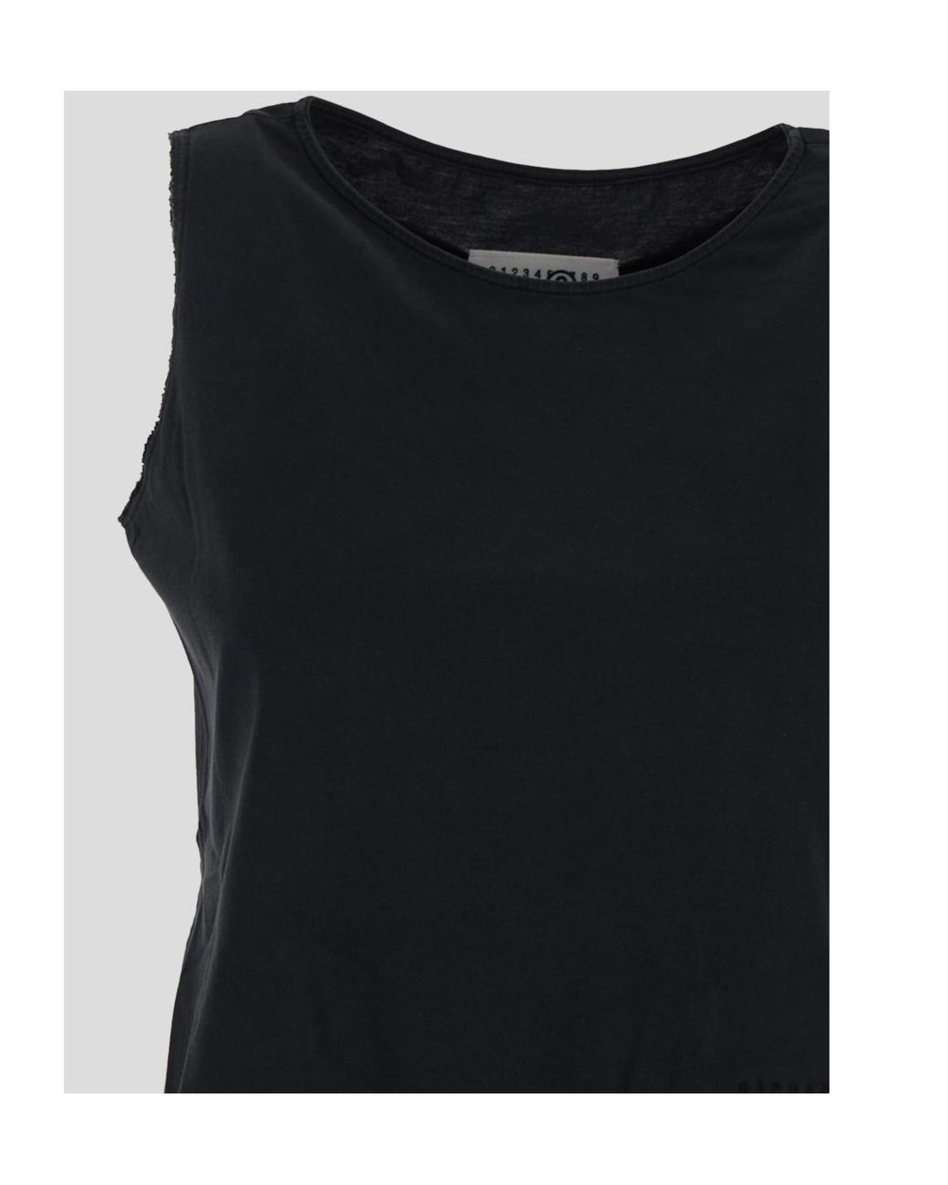 MM6 by Maison Margiela Black Crewneck Tank Top