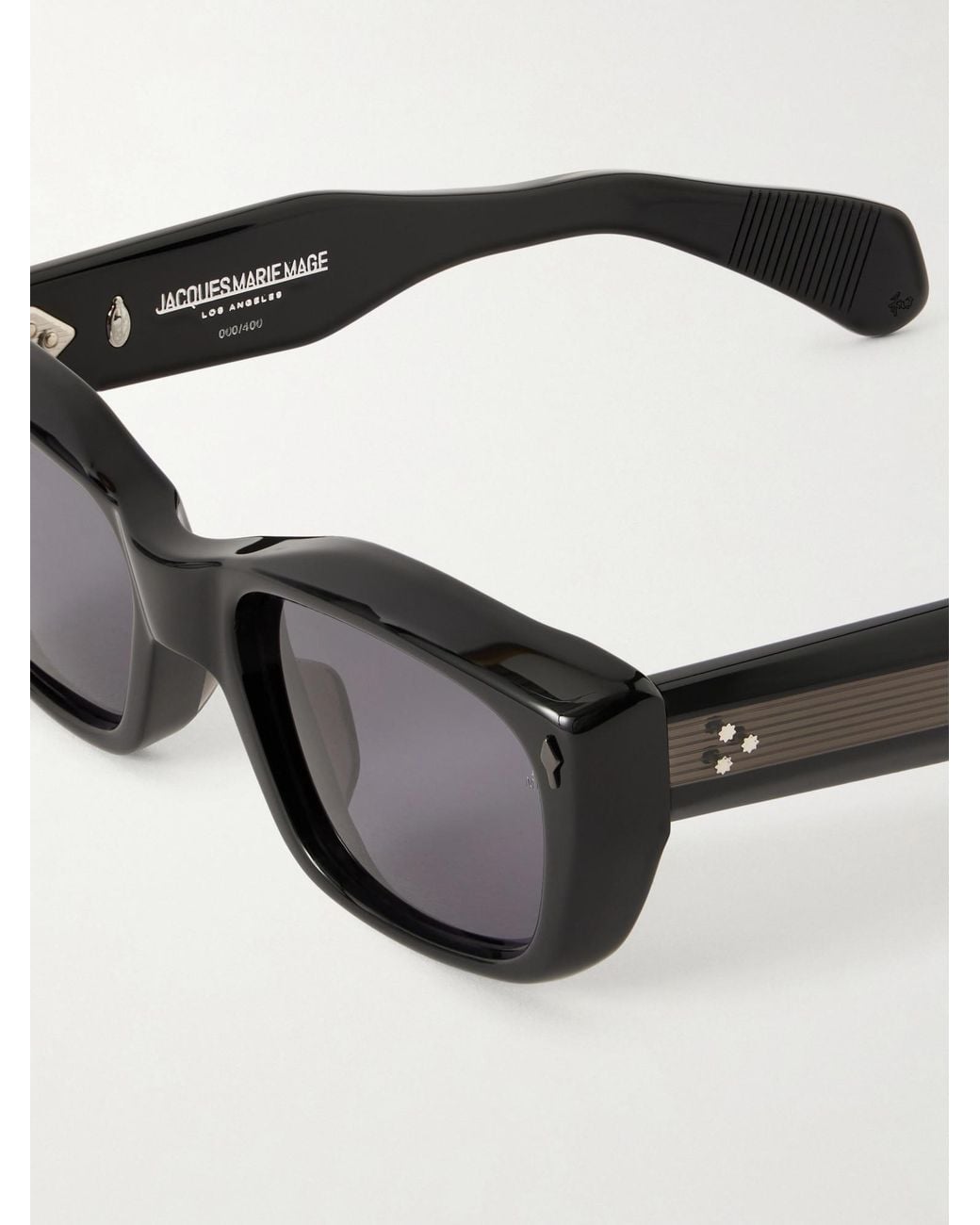 Jacques Marie Mage Black Corniche Square-Frame Sunglasses