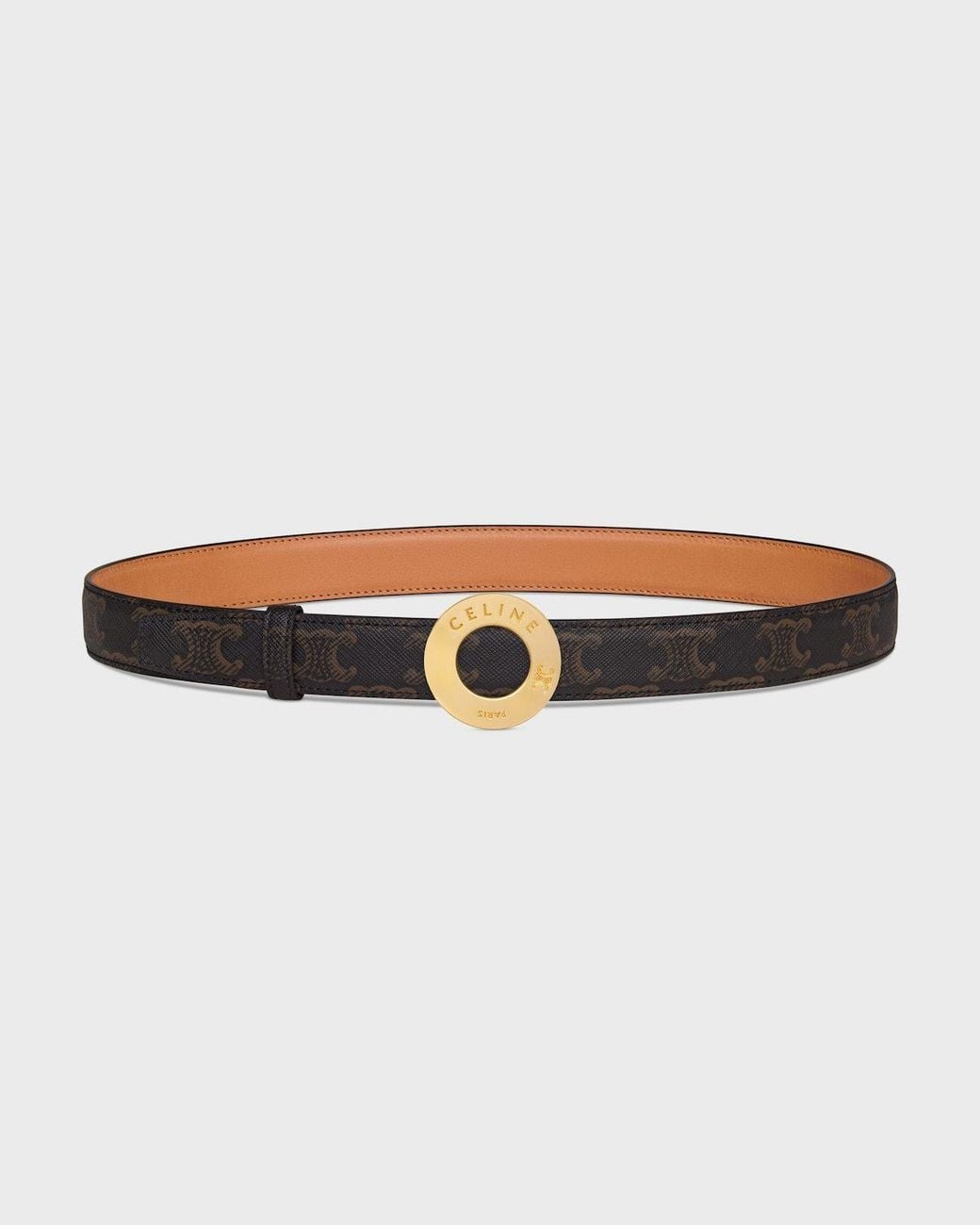 Céline White Disc-Clasp And Reversible Belt