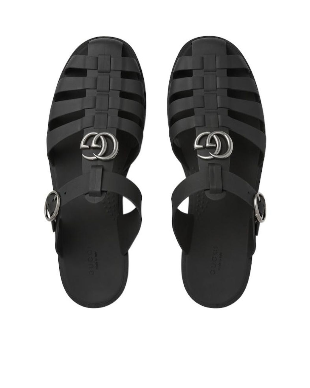 Gucci Black Double G Sandals for men