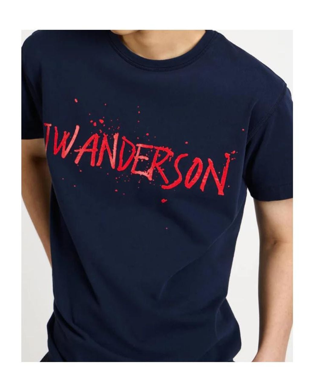 J.W. Anderson Blue Jw Anderson Logo Printed Crewneck T-Shirt for men