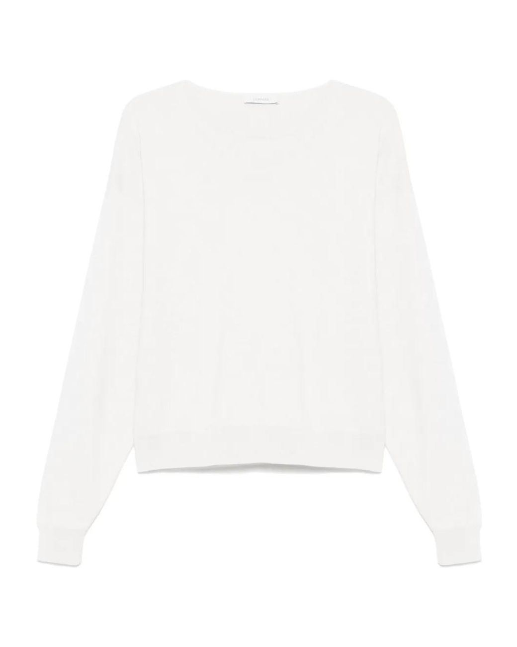 Lemaire White Long Sleeved Crewneck Jumper for men