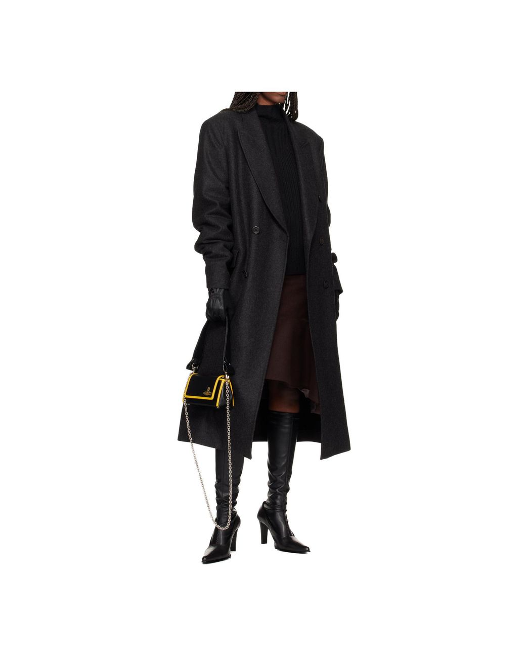 Vivienne Westwood Black Orb Engraved Gloves