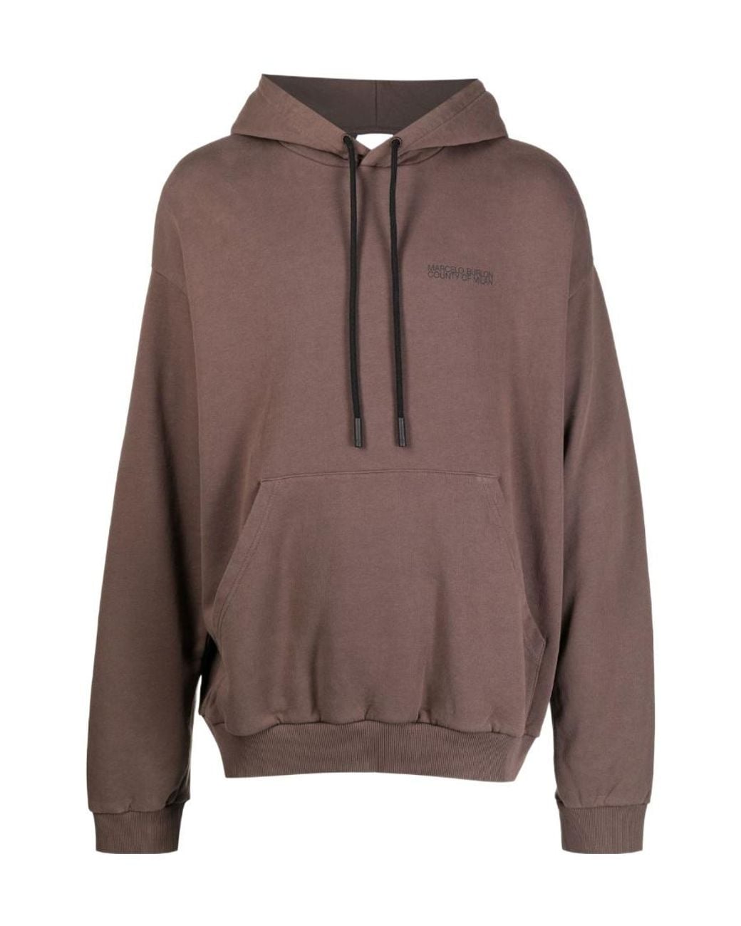 Marcelo Burlon Brown Tempera Cross Over Hoodie for men
