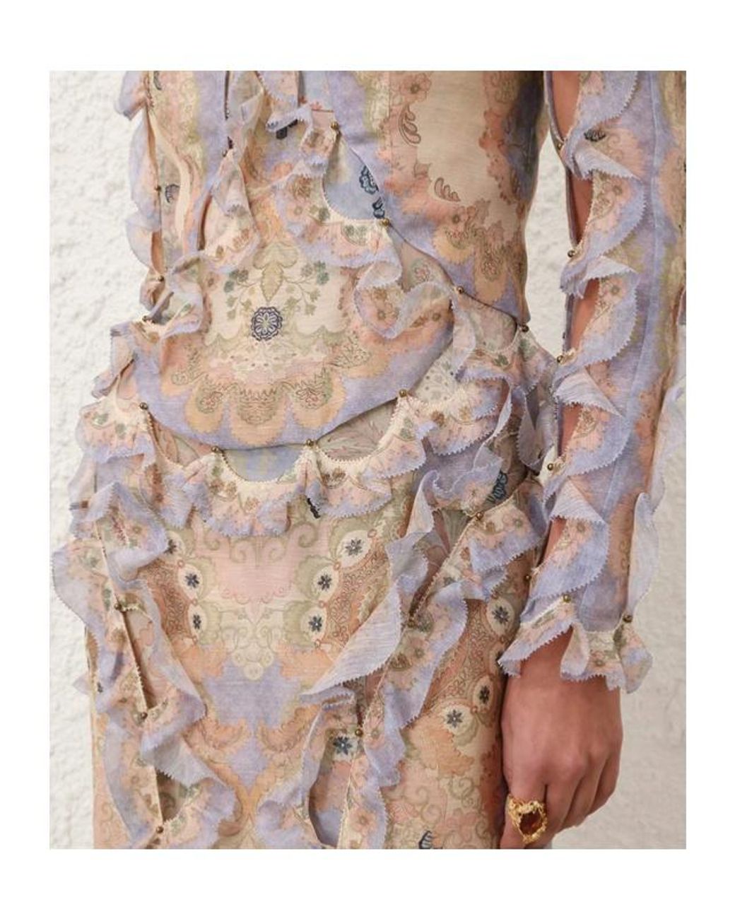 Zimmermann Natural Rebellion Ruffled Floral Maxi Dress